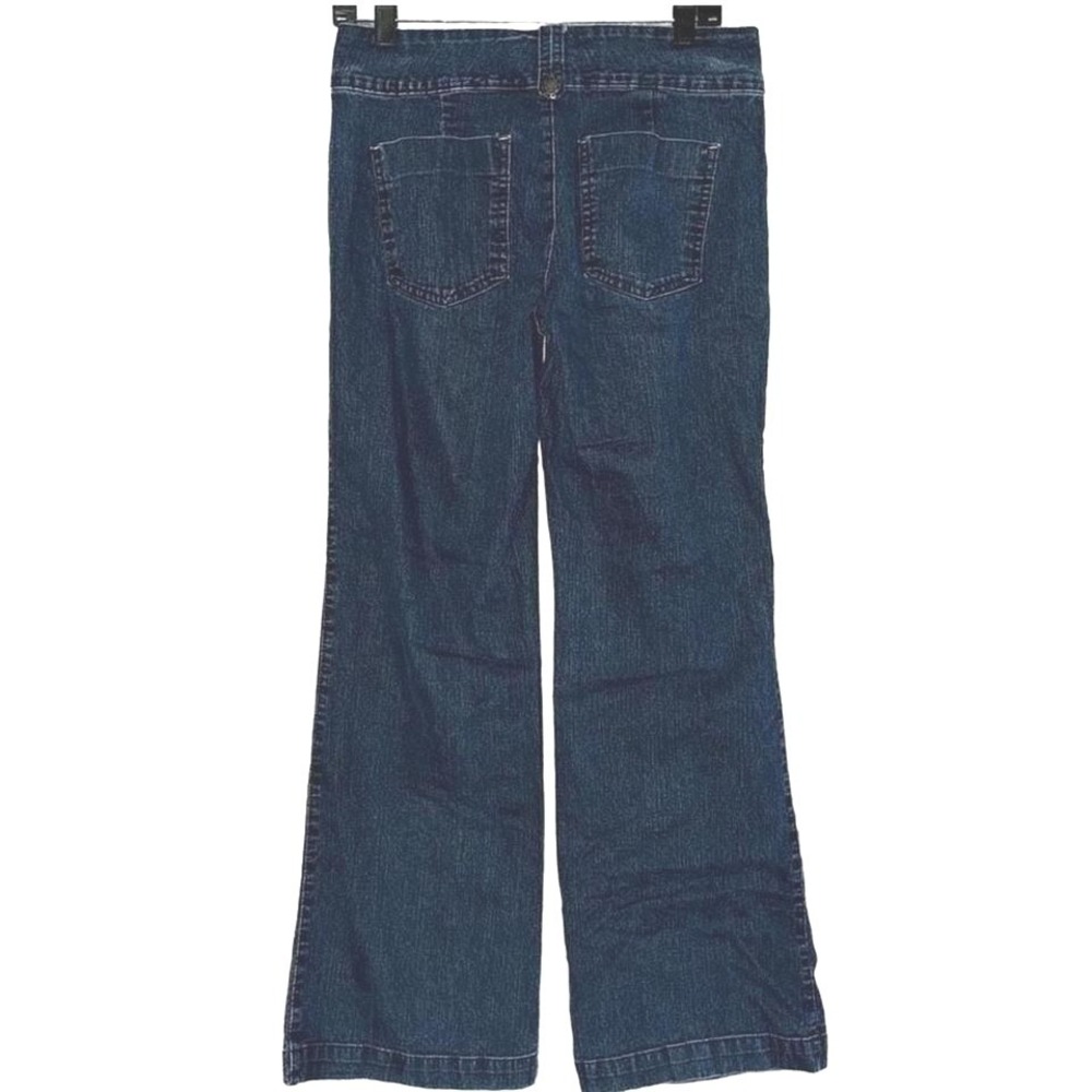 Charter Club Jeans Womens 6 Dark Wash Wide Leg High‎ Rise Stretch Denim Trousers